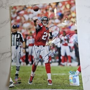 Signed Red Football Quarterback Photo